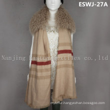 Long Pile Natural Mongolian Fur Scarf Eswj-27A